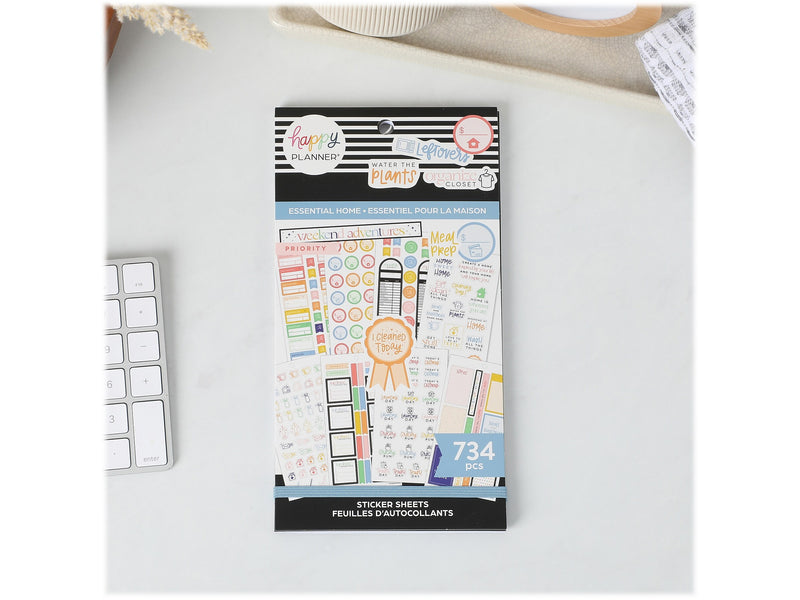 The Happy Planner Essentials Home Classic Stickers, Assorted Colors, 734/Pack (SVP130-149)