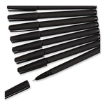 U Brands Catalina Soft Touch Porous Point Pen, Stick, Fine 0.7 mm, Black Ink, Black Barrel, Dozen