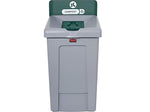 Rubbermaid Slim Jim Single-Stream Recycling Station, 33 Gallon, Gray/Green (2171555)