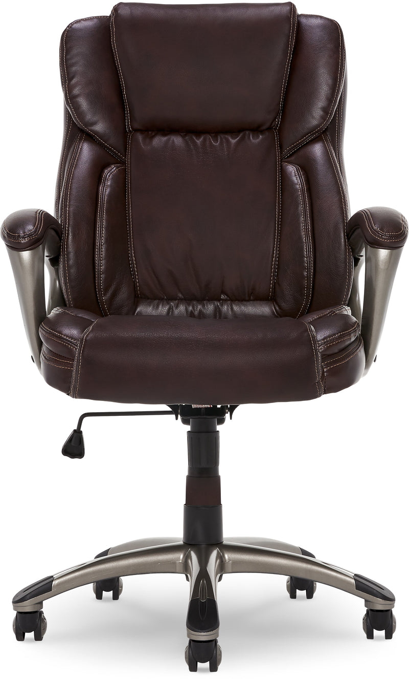 Serta Garret Ergonomic Bonded Leather Swivel Executive Chair, Biscuit Brown (CHR200090)
