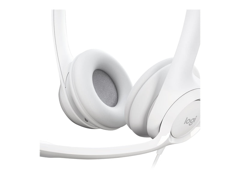 Logitech H390 Wired Headset For PC/Laptop, Off-White Noise Canceling Stereo Computer Headset, USB-A (981-001285)
