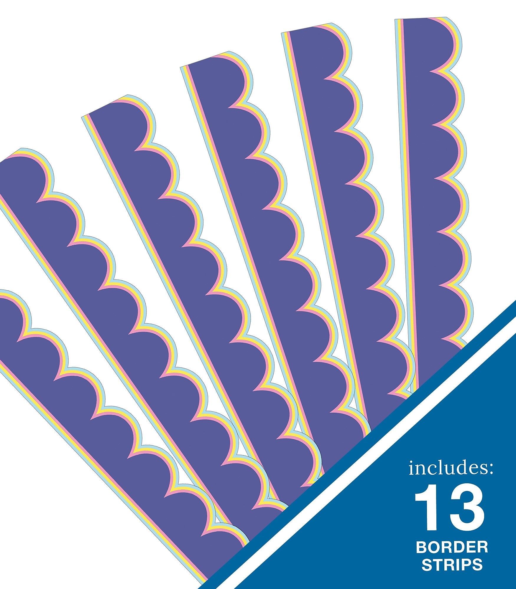 Carson Dellosa Scalloped Border, 3' x 3", Pop of Purple, 13/Pack (108519)