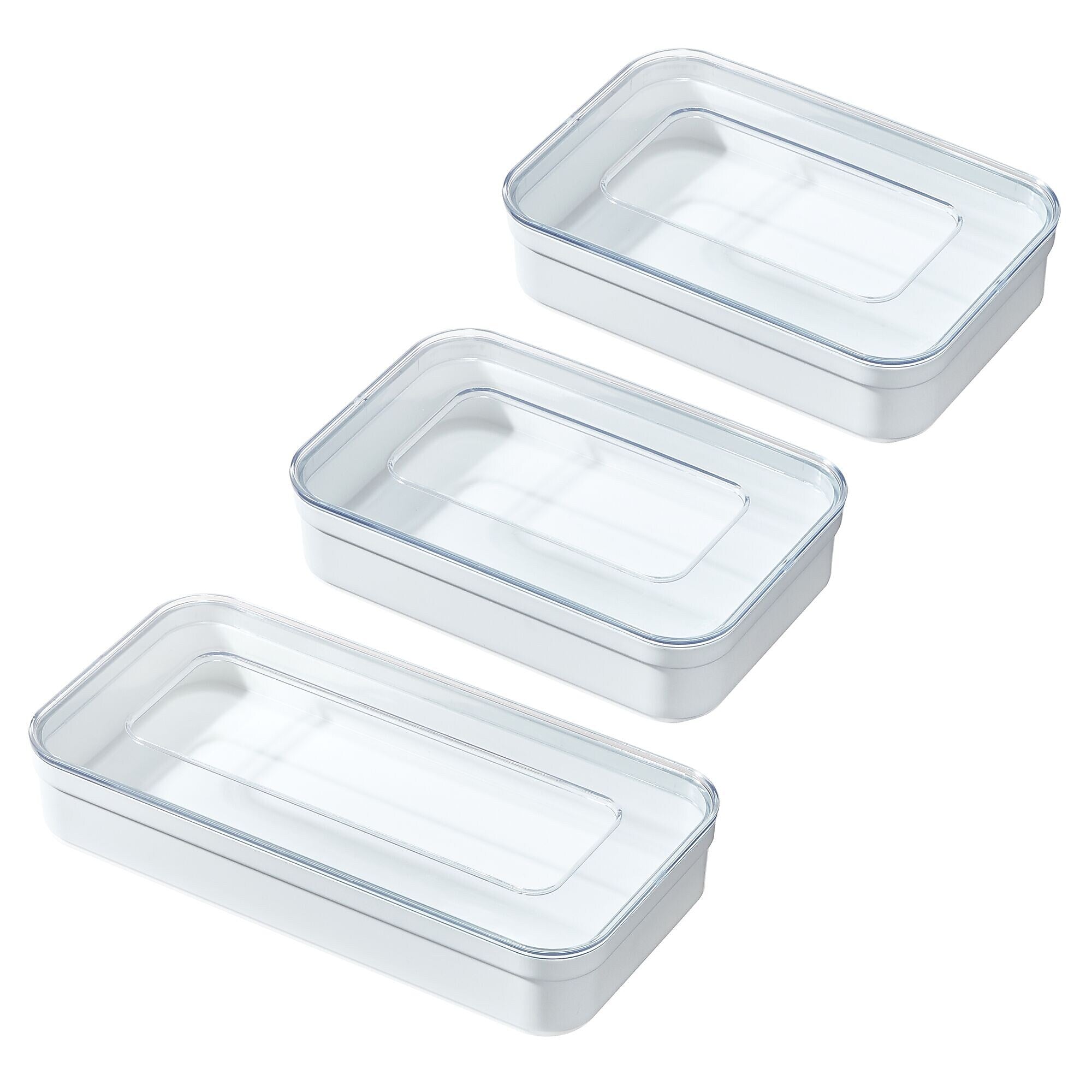 iDESIGN Storage Bag Dispenser, White/Clear, 2/Set (95614C3)