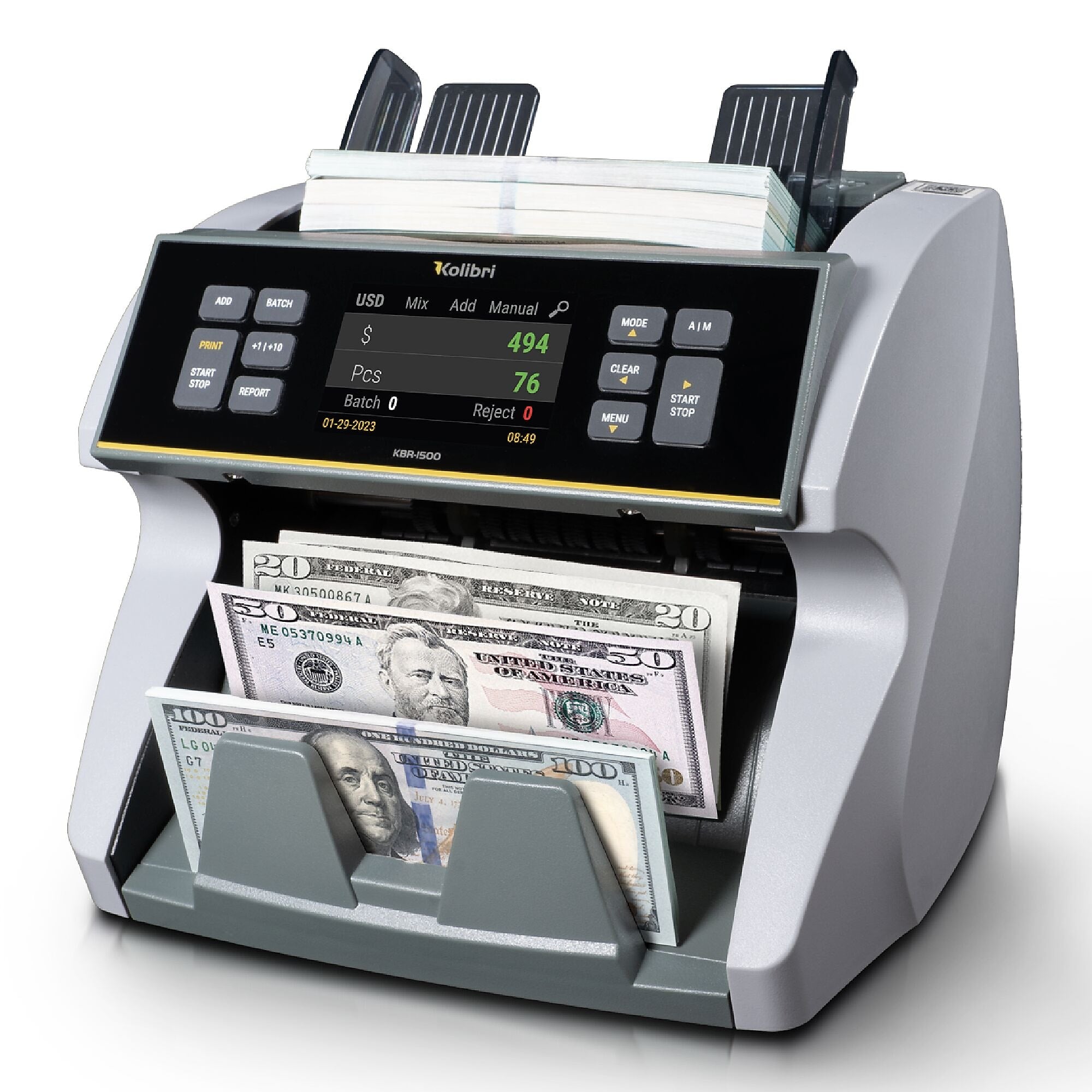 Kolibri KBR-1500 V2 Bill Counter, Gray