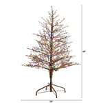 Nearly Natural 4-ft Frosted Berry Twig Artificial Christmas Tree with 100 Multicolored Gum Ball LED Lights (T3256)