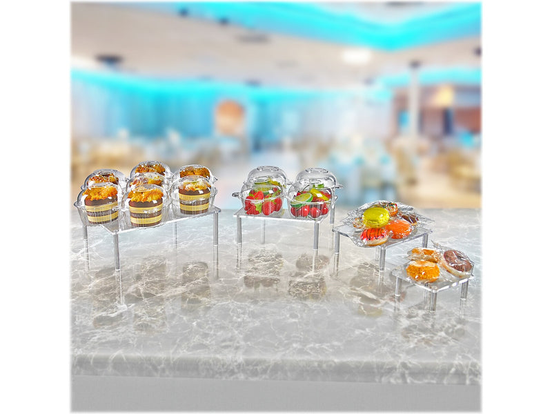 Azar Square Risers, Clear, 4/Pack (515308)