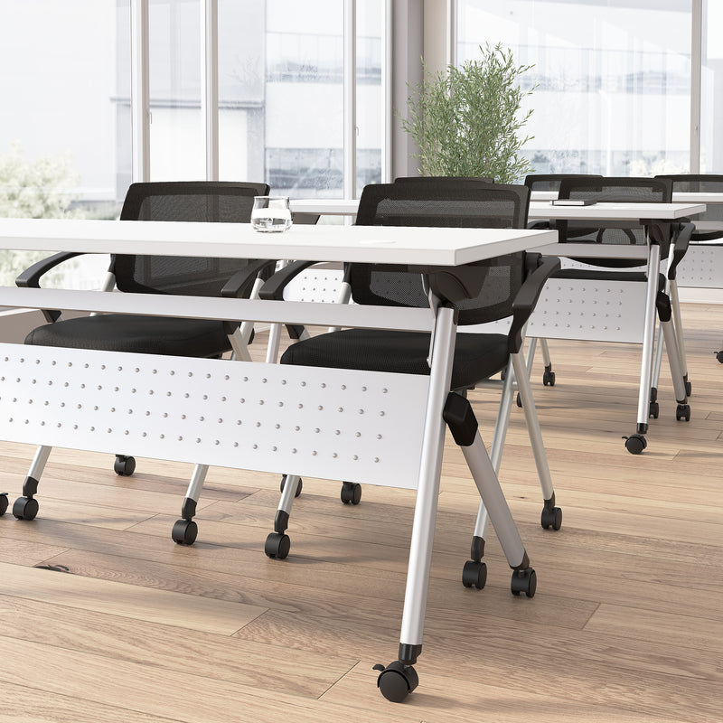 Bush Business Furniture Envision 72"W Foldable Training Room Table, White (NVS010WH)