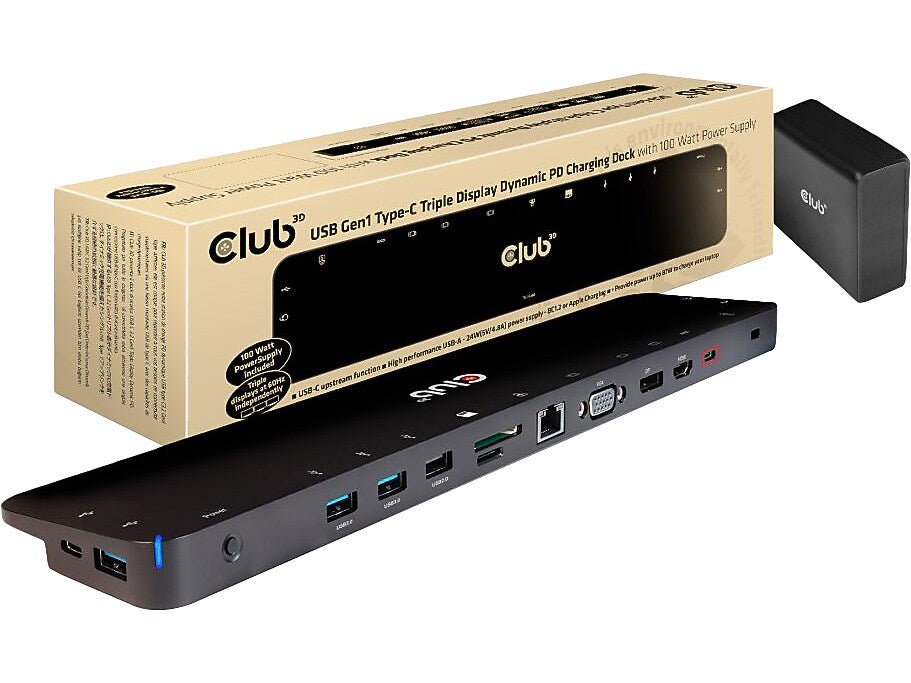 Club 3D Triple Display Charging Docking Station (CSV-1564W100)
