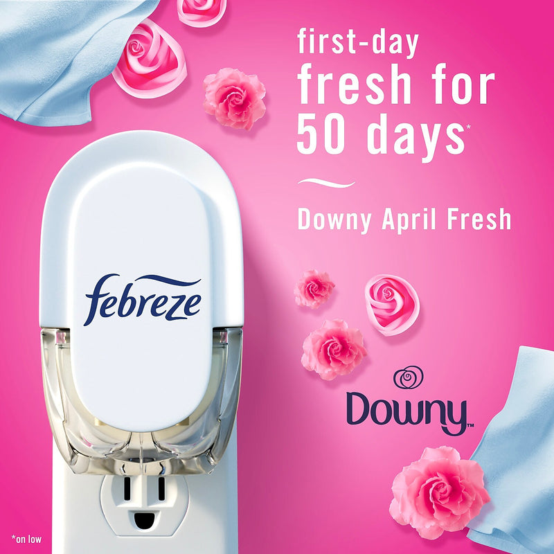 Febreze Fade Defy Plug Air Freshener Warmer Refill, Downy April Fresh Scent, 0.87 fl. oz., 3/Pack (52369)