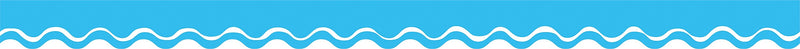 Barker Creek Double-Sided Scalloped Border, 36"' x 2.25", Happy Pool Blue, 13/Pack (LL992)