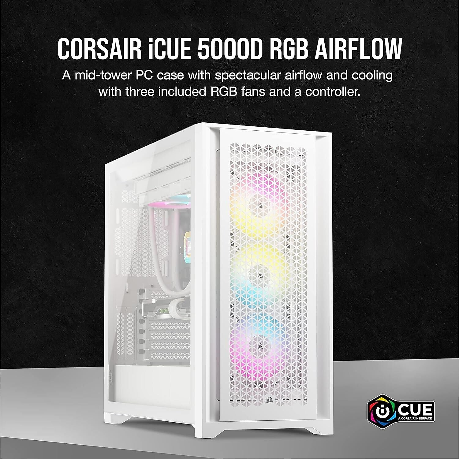 Corsair iCUE 5000D Mid-Tower ATX Case, White (CC-9011243-WW)