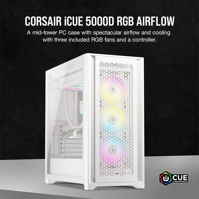 Corsair iCUE 5000D Mid-Tower ATX Case, White (CC-9011243-WW)