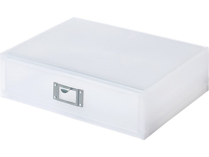 LIKE-IT Stackable Landscape Desktop Organizer Assortment, Translucent White, 3 Pieces (MX9203_9202_9201)