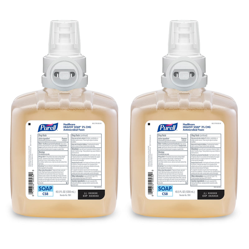 PURELL Healthcare Foaming Hand Soap Refill for CS8 Dispenser, 1200 ml, 2/Carton (7881-02)