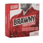 Brawny Professional D300 Cellulose Cleaning Wipers, 16" x 9.25", White, 110 Wipers/Box (20075)