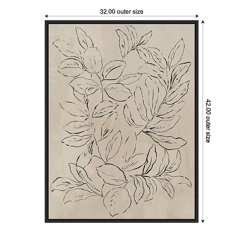 Amanti Art Outlined Leaves II by Asia Jensen Framed Canvas Wall Art Print, 32" x 42" (A42677748496)