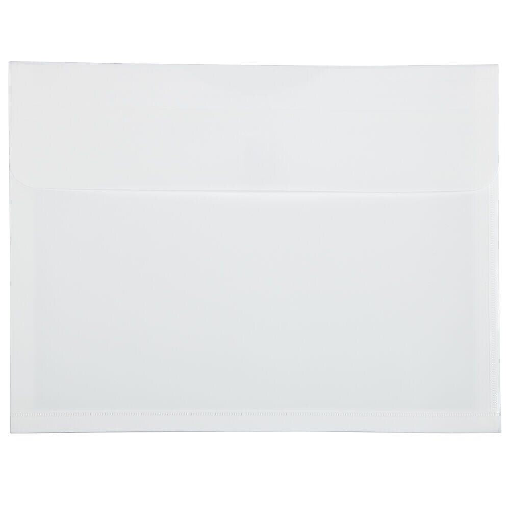 JAM Paper Premium Plastic Document File, 1 Pocket, Letter, White, 3/Pack (218V1whx3)