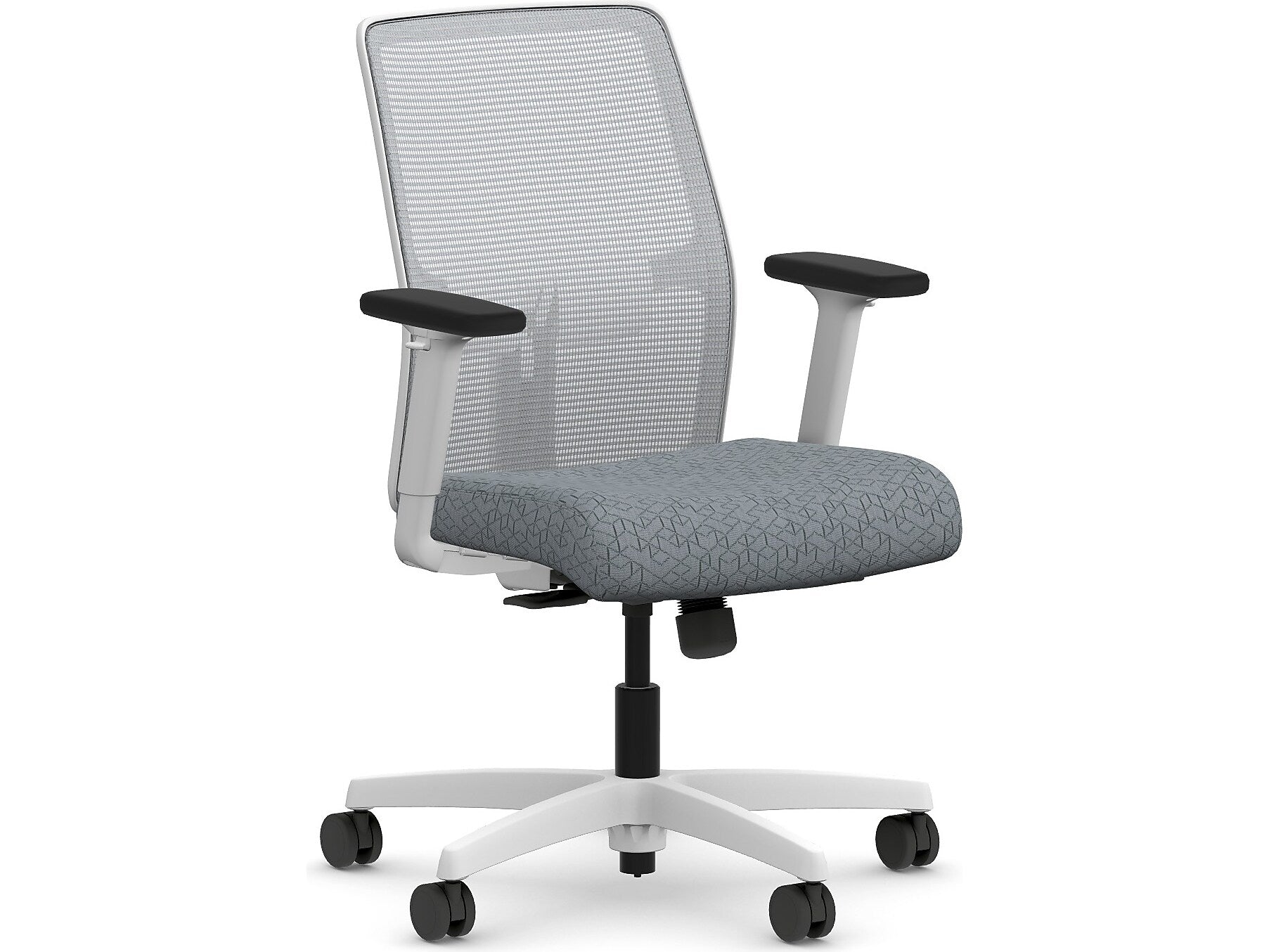 HON Ignition 2.0 Fabric/Mesh Swivel Task Chair, Basalt/Designer White (HITLMKD.Y1.A.H.IF.APX25.DW.SB.DWX)