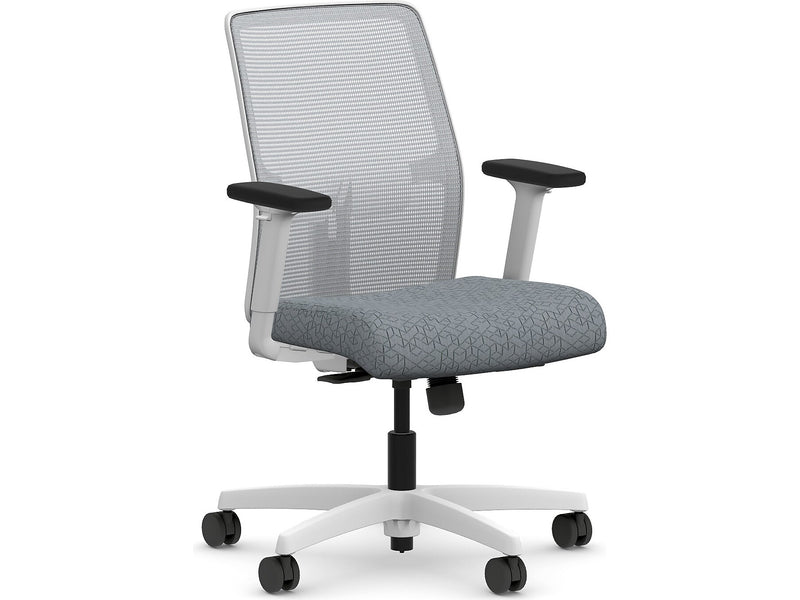 HON Ignition 2.0 Fabric/Mesh Swivel Task Chair, Basalt/Designer White (HITLMKD.Y1.A.H.IF.APX25.DW.SB.DWX)