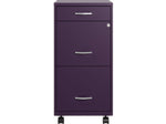 Space Solutions SOHO Organizer 3-Drawer Mobile Vertical File Cabinet, Letter Size, Lockable, Midnight Purple (25285)