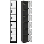 AdirOffice 72"H 6-Tier Black/White Storage Locker (ADI629-206-B-W-DL)