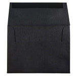 JAM Paper A2 Booklet Envelope 4 3/8" x 5 3/4", Black Linen, 100/Pack (64345d)