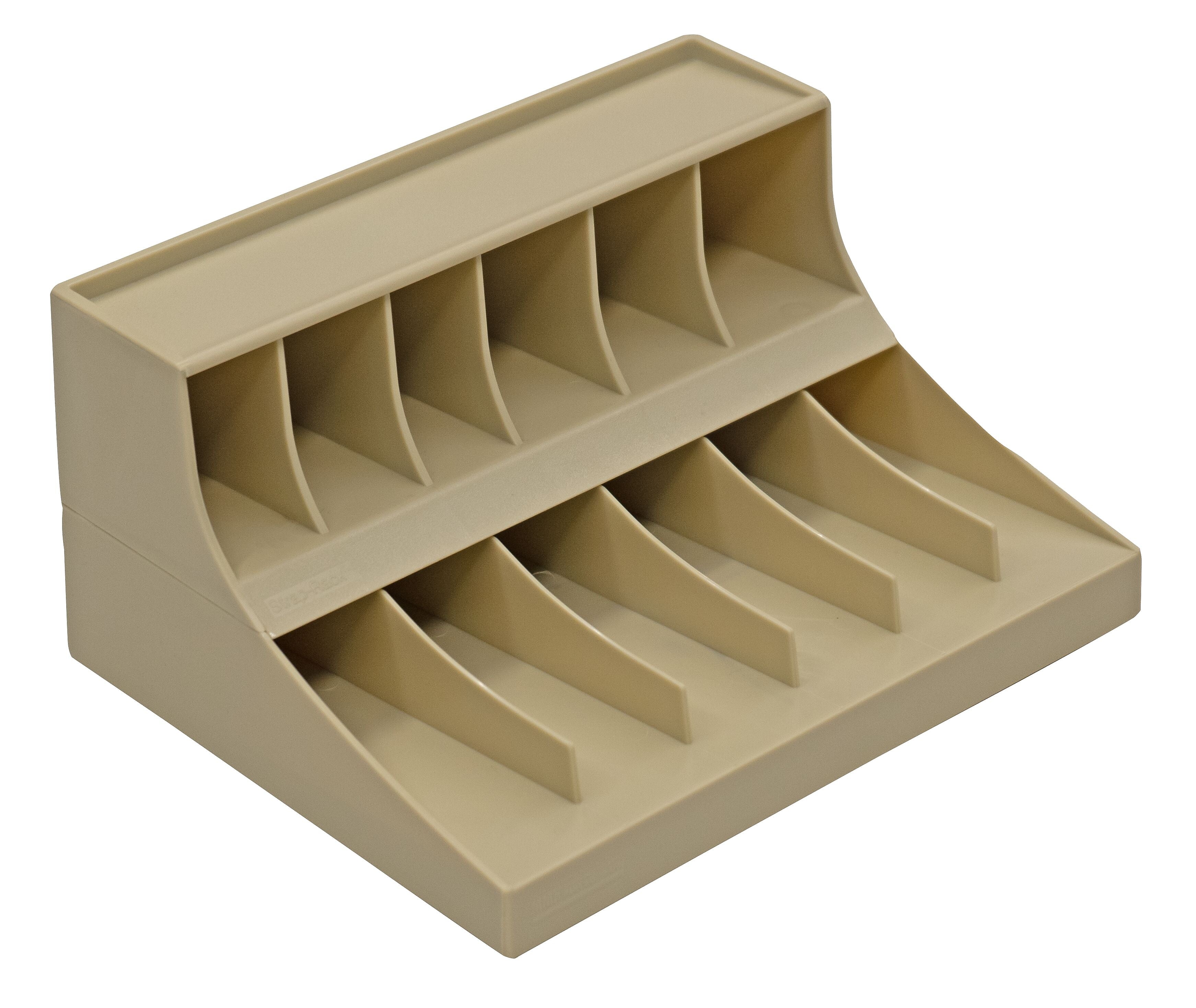 CONTROLTEK Two-Tier Rack, 11 Compartments, Pebble Beige (500013)