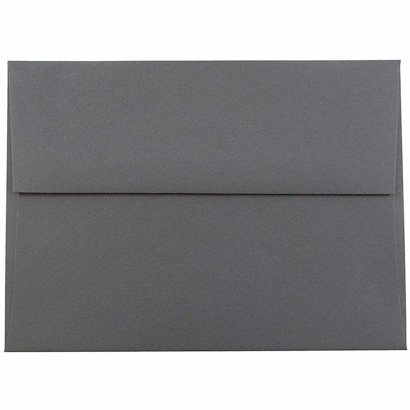 JAM Paper A6 Booklet Envelope 4 3/4" x 6 1/2", Dark Grey, 100/Pack (36396433d)