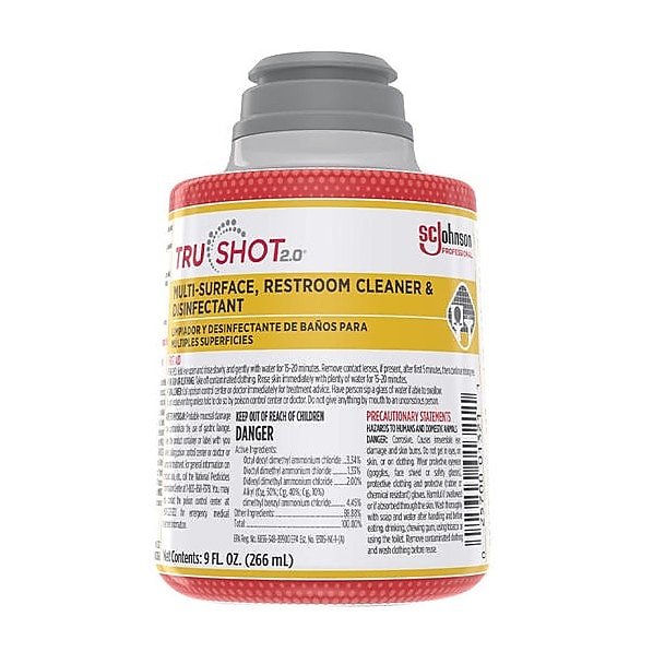 SC Johnson Professional TruShot 2.0 Restroom Cleaner & Disinfectant Refill, Clean Fresh Scent, 9 oz., 4/Carton (315385)