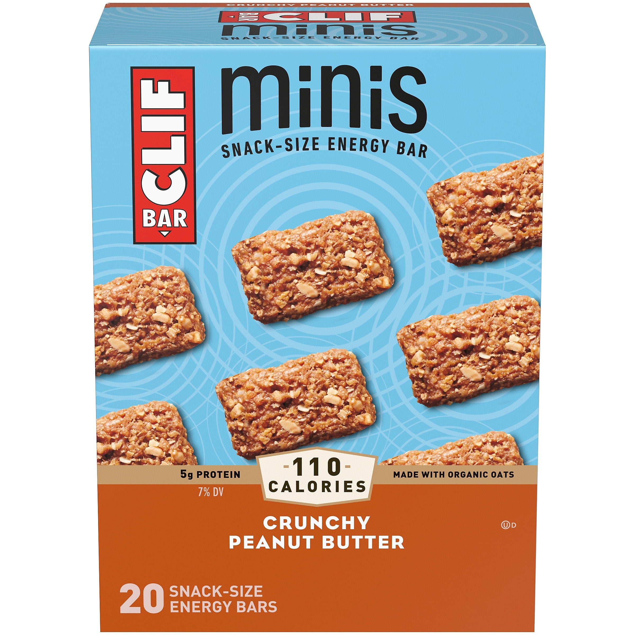 Clif Minis Crunchy Peanut Butter Energy Bar, 19.80 oz., 20 Bars/Box (CCC36412)