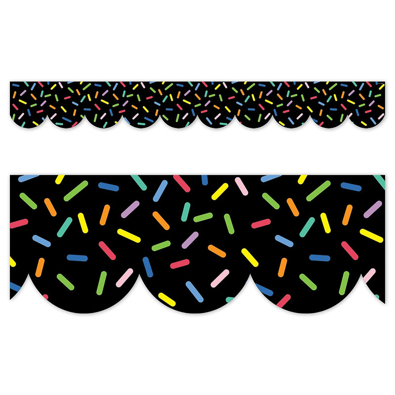 Creative Teaching Press Core Decor EZ Border, 3" x 2', Sprinkles on Black, 24/Pack, 3 Packs/Bundle (CTP11055-3)