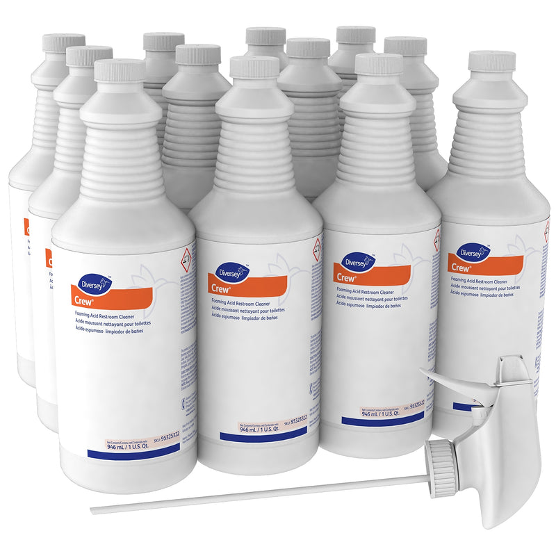Diversey® Crew® Foaming Acid Restroom Cleaner, Fresh Scent, 32 Oz Spray Bottle, 1/EA