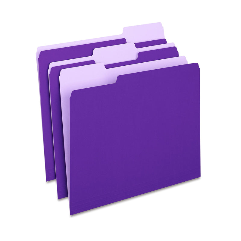Staples File Folders, 1/3-Cut Tab, Letter Size, Purple, 100/Box (ST535559-CC)