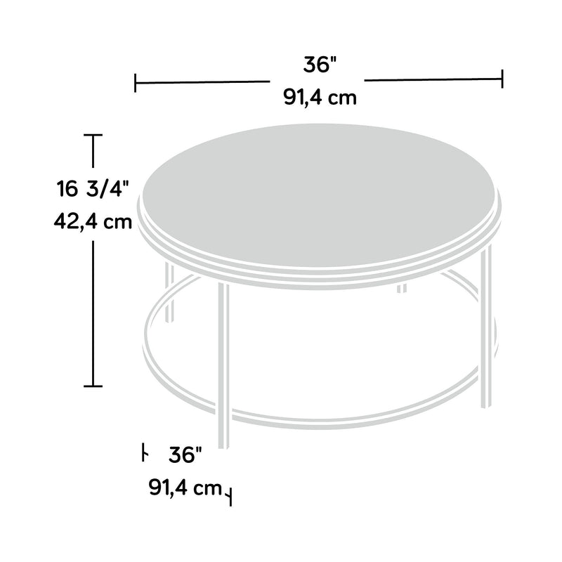 Sauder International Lux 36"Dia Round Coffee Table, Sindoori Mango (428214)