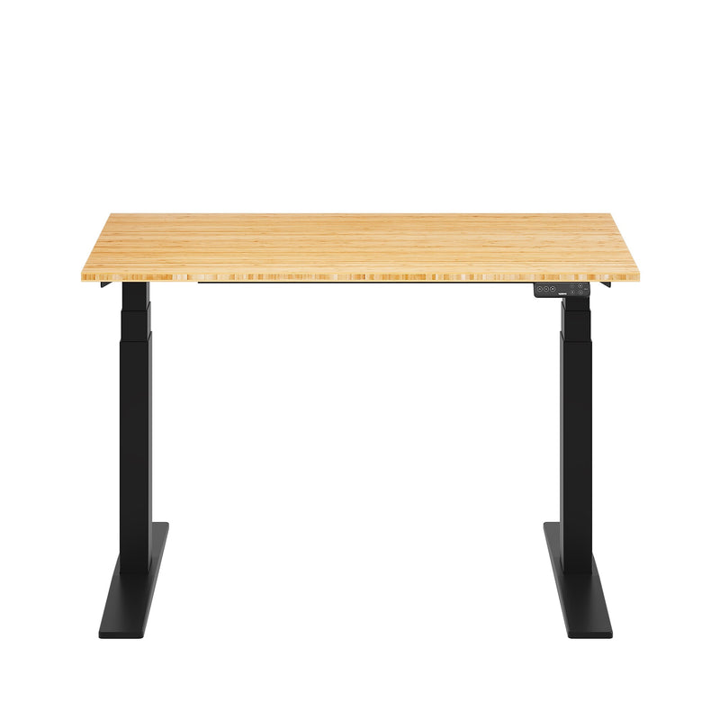 FlexiSpot E7 Commercial 48''W Electric Adjustable Standing Desk, Bamboo/Black (E7BCOM4824-LBZB)