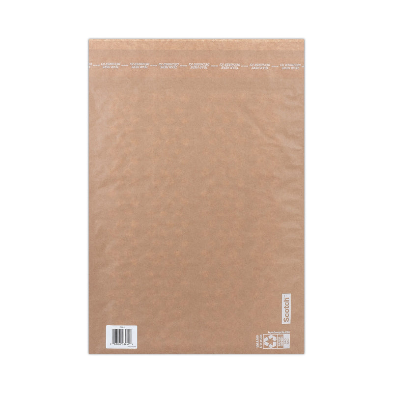 Scotch Curbside Recyclable Padded Mailer, #6, Bubble Cushion, Self-Adhesive Closure, 13.75 x 20, Natural Kraft, 50/Carton