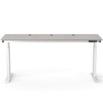 VersaDesk PowerLift 72"W Electric Rectangular Adjustable Standing Desk, Gray/White (PLSDR7224-WG-APP )