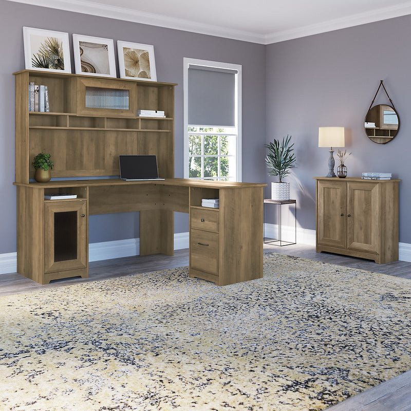 Bush Furniture Cabot 30" Storage Cabinet with 2 Shelves, Reclaimed Pine (WC31598)