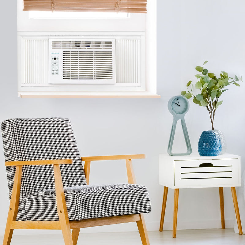 Keystone 6,000 BTU Window-Mounted Air Conditioner with Follow Me LCD Remote Control,White (KSTAW06CE)