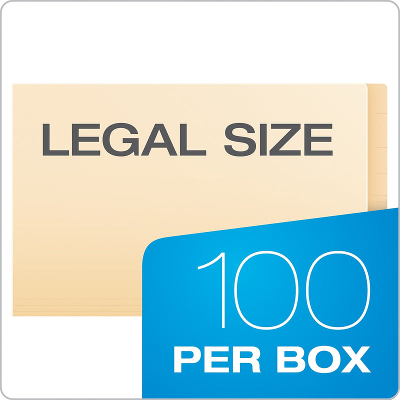 Pendaflex End Tab File Folder, Straight Cut, Legal Size, Manila, 100/Box (H210D)