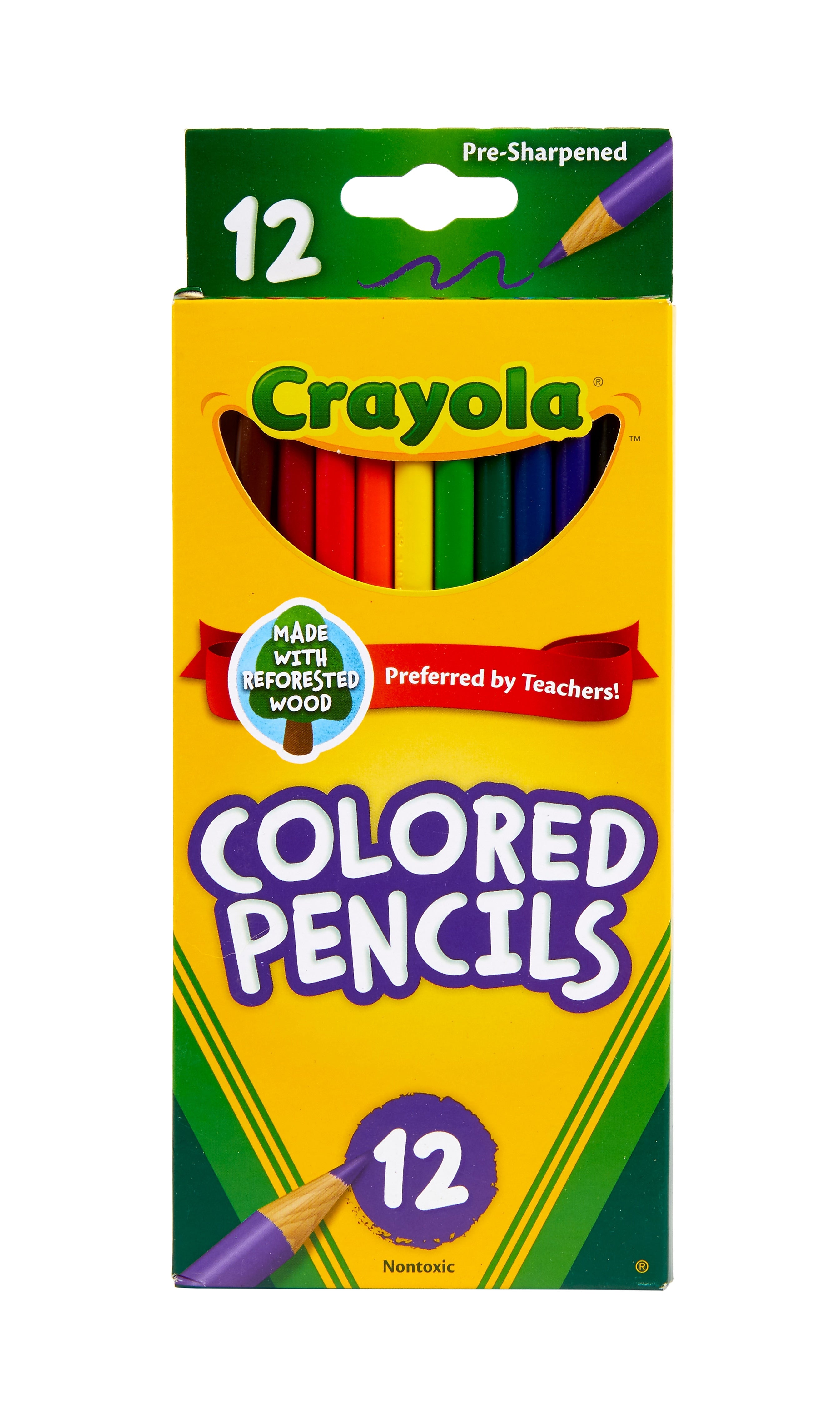 Crayola Colored Pencils, Assorted Colors, 12/Box (68-4012)