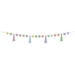 Teacher Created Resources Pom-Poms and Tassels Garland, 5" x 5', Pastel Pop, 3 Packs/Bundle (TCR9207-3)