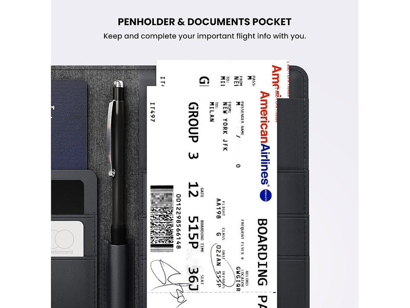 JOURNEY Loc8 RFID Faux Leather Passport Holder, Midnight Black (JTWMN)