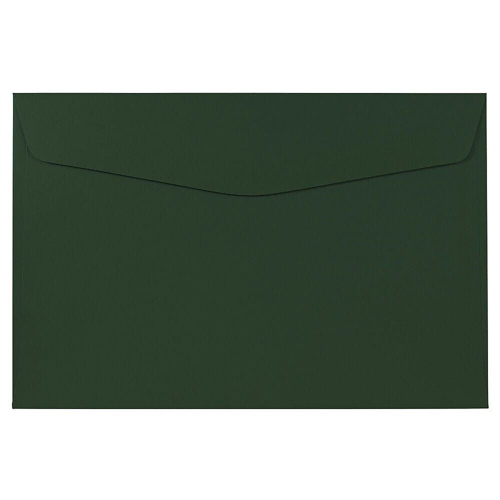 JAM Paper Booklet Envelope 6" x 9", Dark Green, 100/Pack (263917092d)
