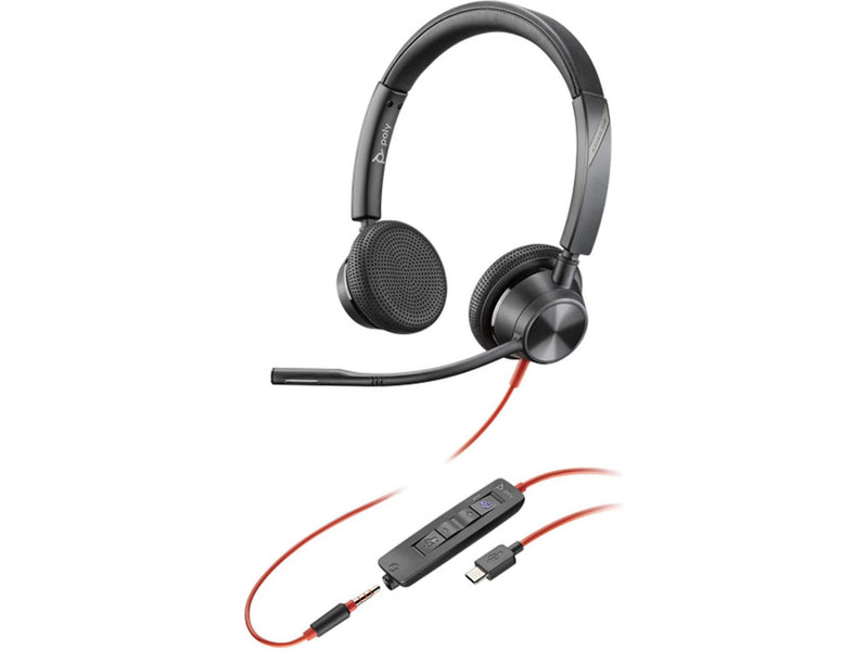 Poly Blackwire 3325 Stereo Headset, USB-C/3.5mm, MS Certified/UC Certified (8X222AA)