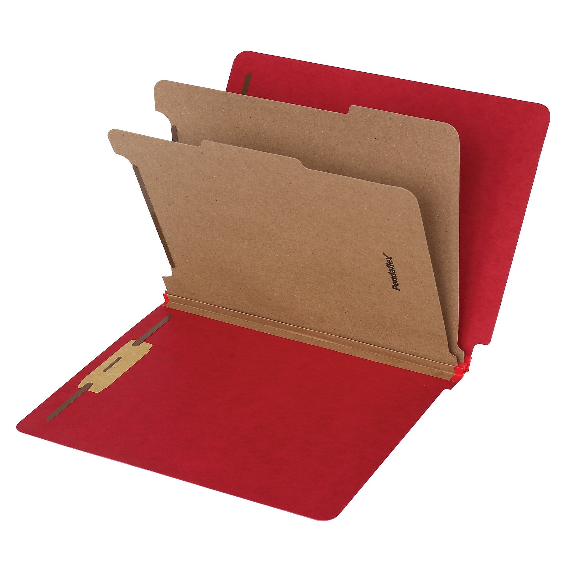Pendaflex 60% Recycled Heavy Duty Pressboard Classification Folder, 2-Dividers, 2" Expansion, Letter Size, Red, 10/Box (23216EE)