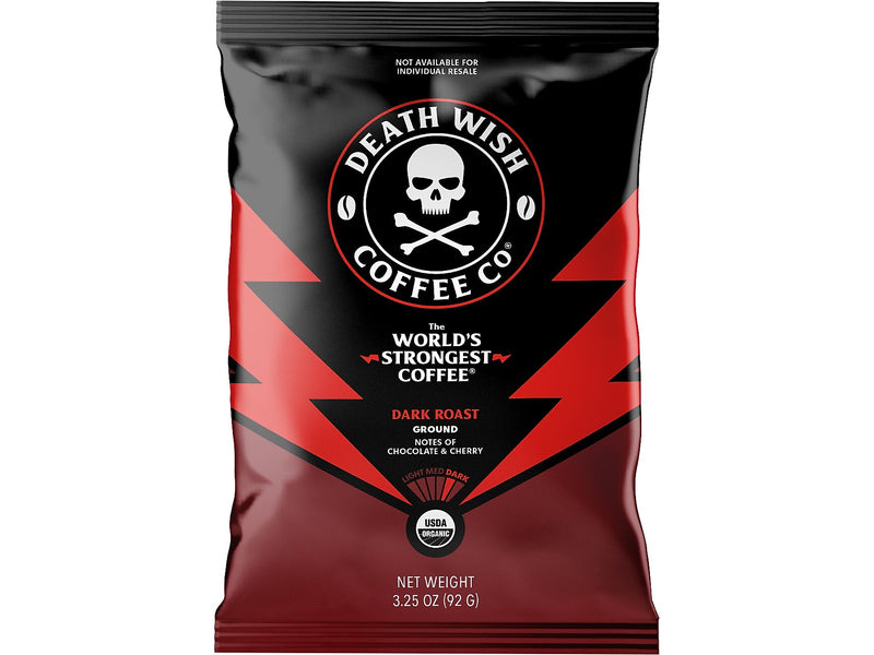 Death Wish Coffee Co. Coffee Frac Pack, Dark Roast, 3.25 oz., 25/Carton (PGDKRS325)