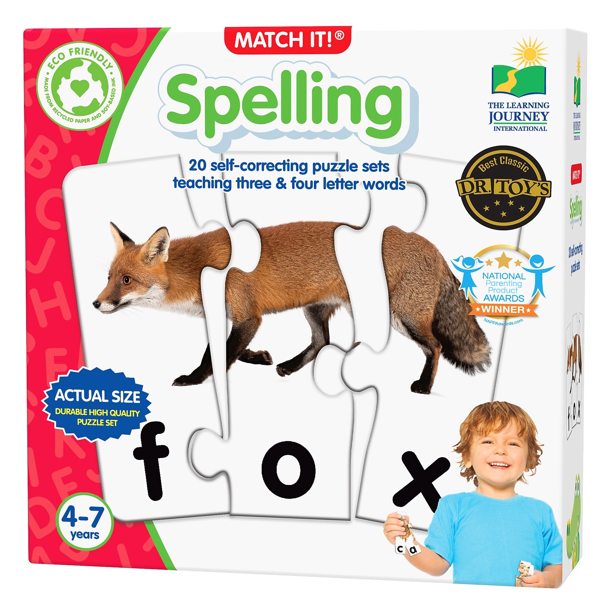 The Learning Journey International Match It! - Spelling, 70/Pieces, 20 Puzzles (LJI119648)