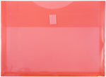 JAM Paper Premium Plastic Document File, Letter, Red, 3/Pack (218V1REX3)
