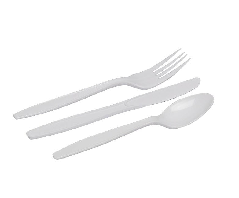 Dixie Individually Wrapped Polystyrene Cutlery Set, Medium-Weight, White, 4 Pieces/Set, 250/Carton (CM26NC7)
